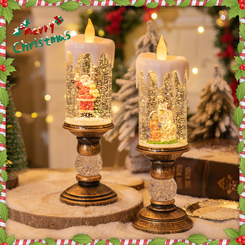 Christmas Crystal Candle Music Box – Festive Gift & Scene Decoration