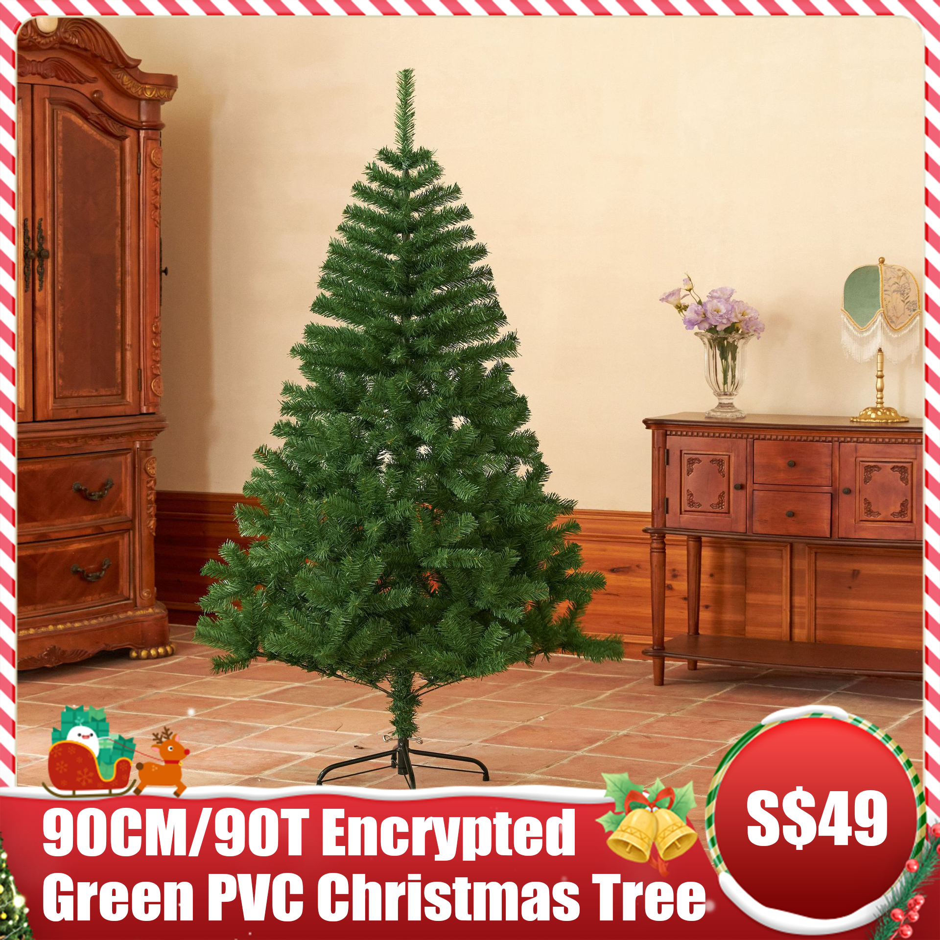 Green PVC Christmas Tree for Home Decoration