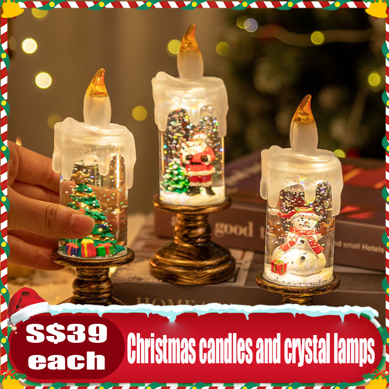 Christmas Crystal Candle Music Box – Festive Gift & Scene Decoration