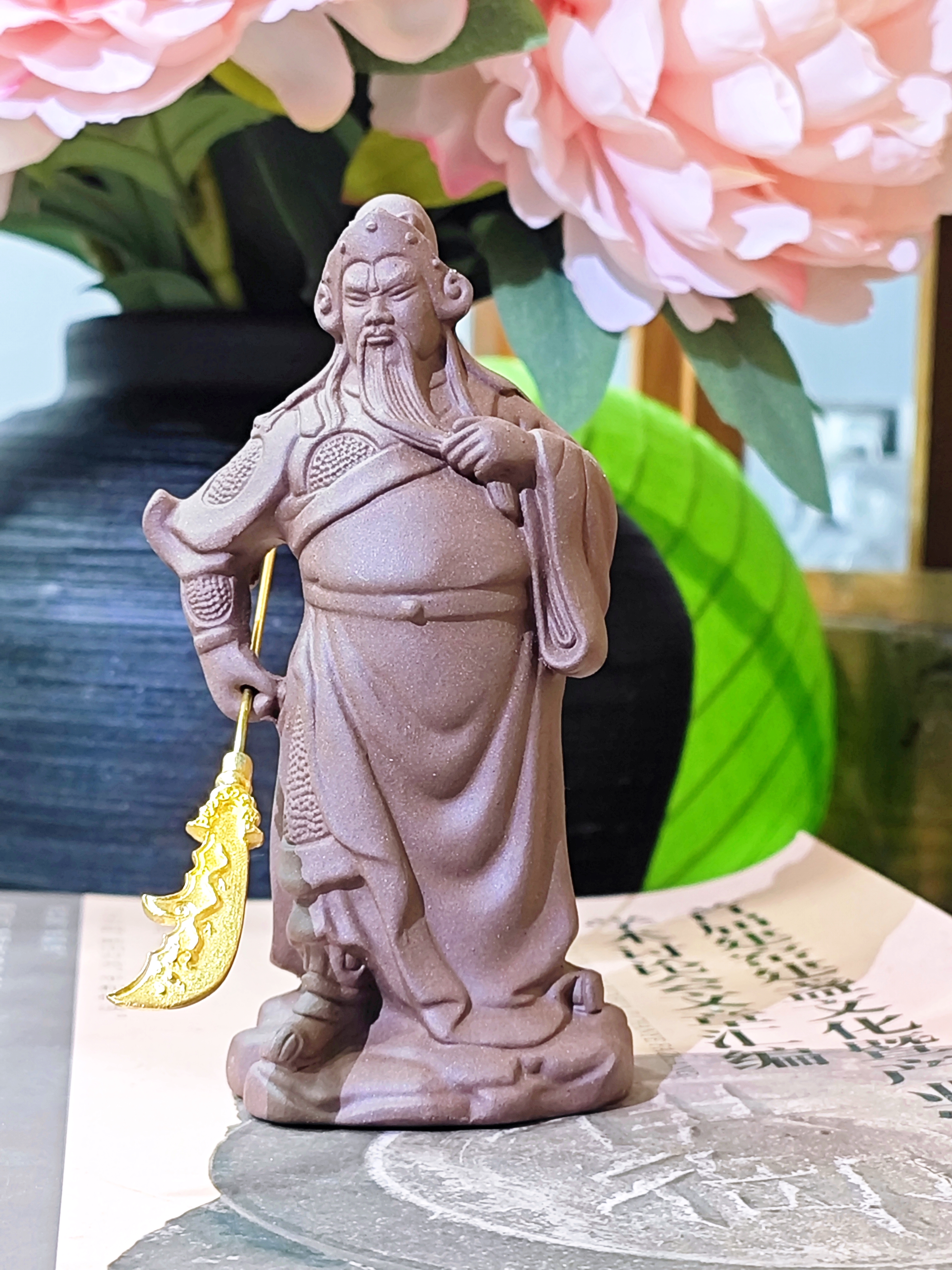 紫砂摆件关公像 关羽关二爷武财神