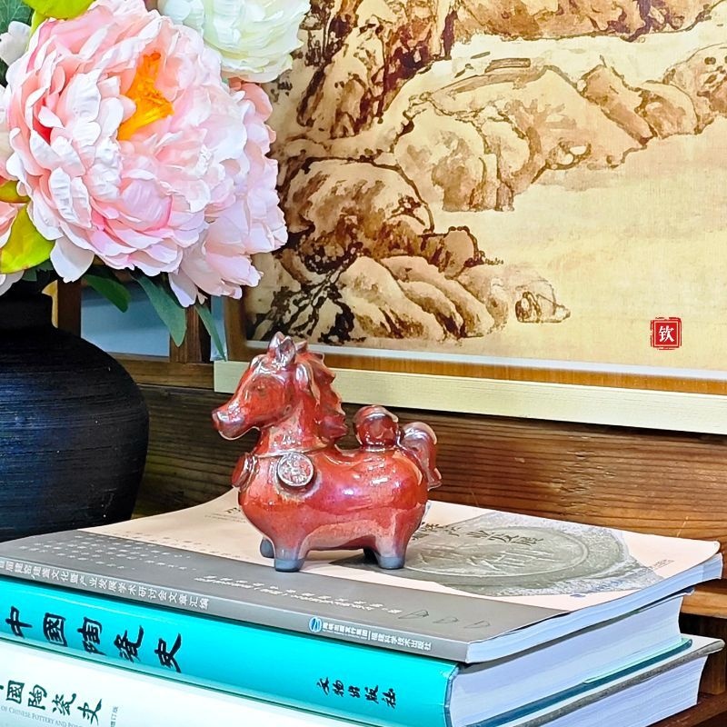 乌金马+赤红马  茶宠摆件香插