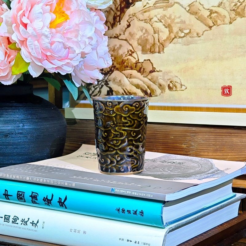 玉子祥云雕刻可乐杯