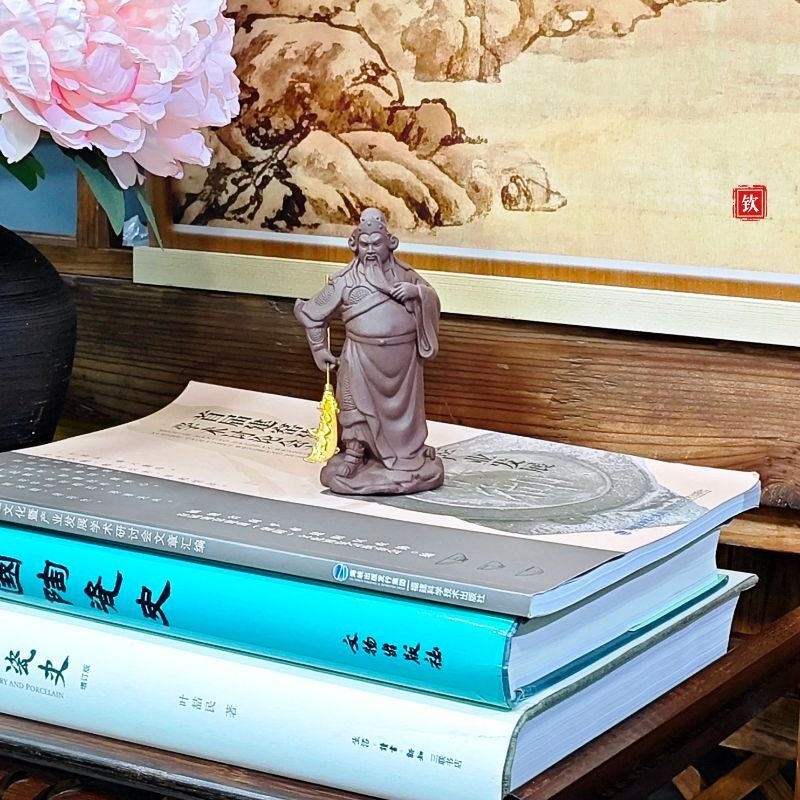 紫砂摆件关公像 关羽关二爷武财神