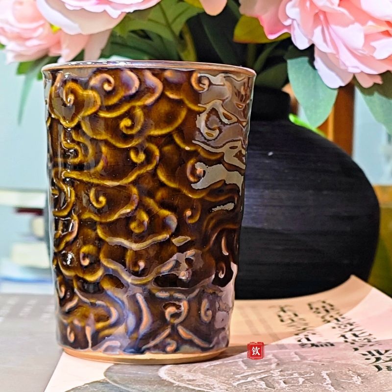 玉子祥云雕刻可乐杯