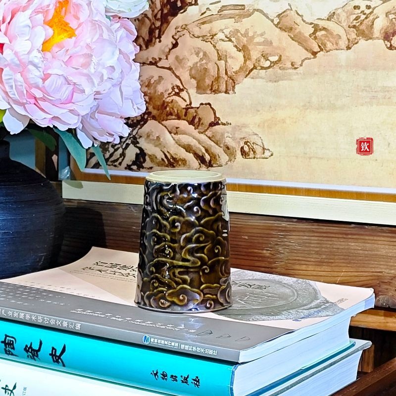 玉子祥云雕刻可乐杯