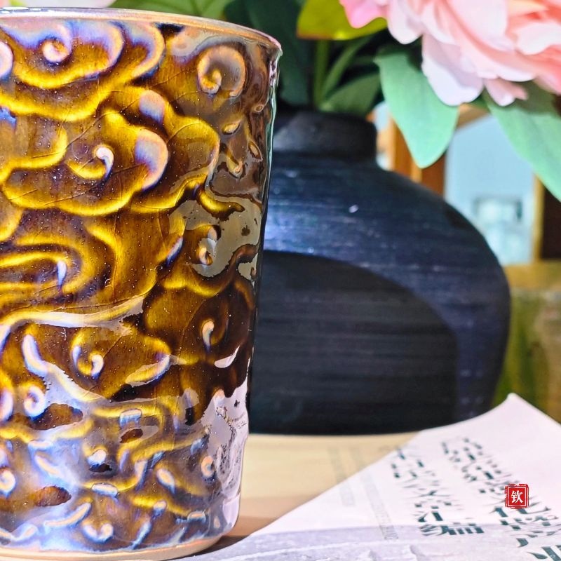 玉子祥云雕刻可乐杯