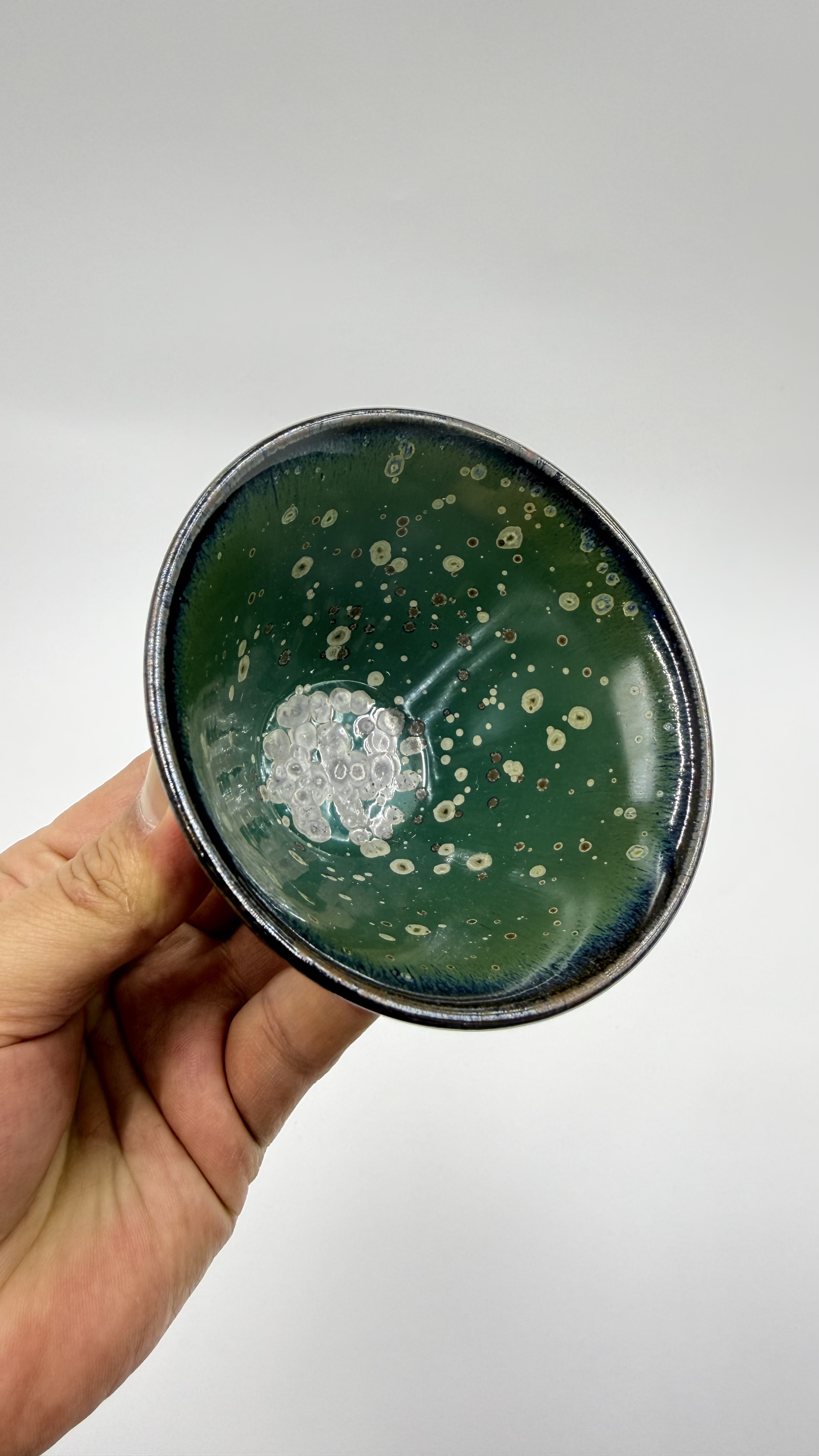 绿釉珍珠斑建盏朱熹故里非物质文化遗产福建建阳建窑电烧人工