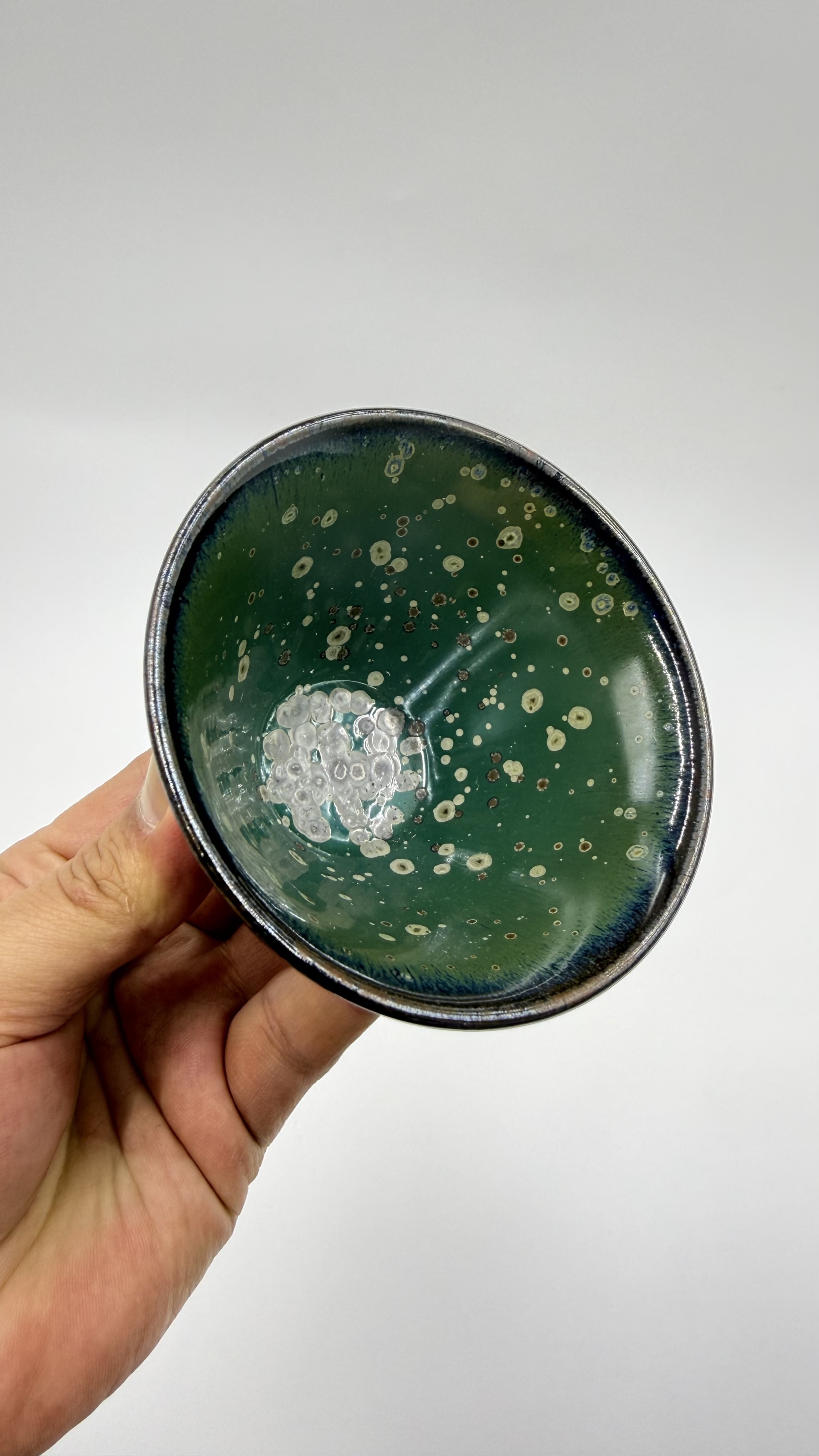 绿釉珍珠斑建盏朱熹故里非物质文化遗产福建建阳建窑电烧人工