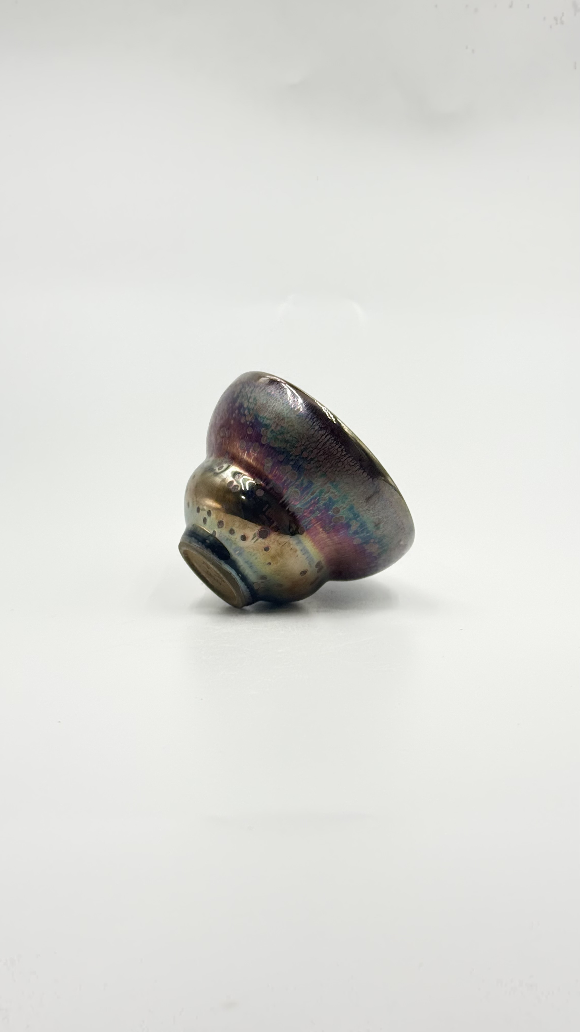 朱熹故里非物质文化遗产福建建阳建窑电烧人工彩金油滴盏