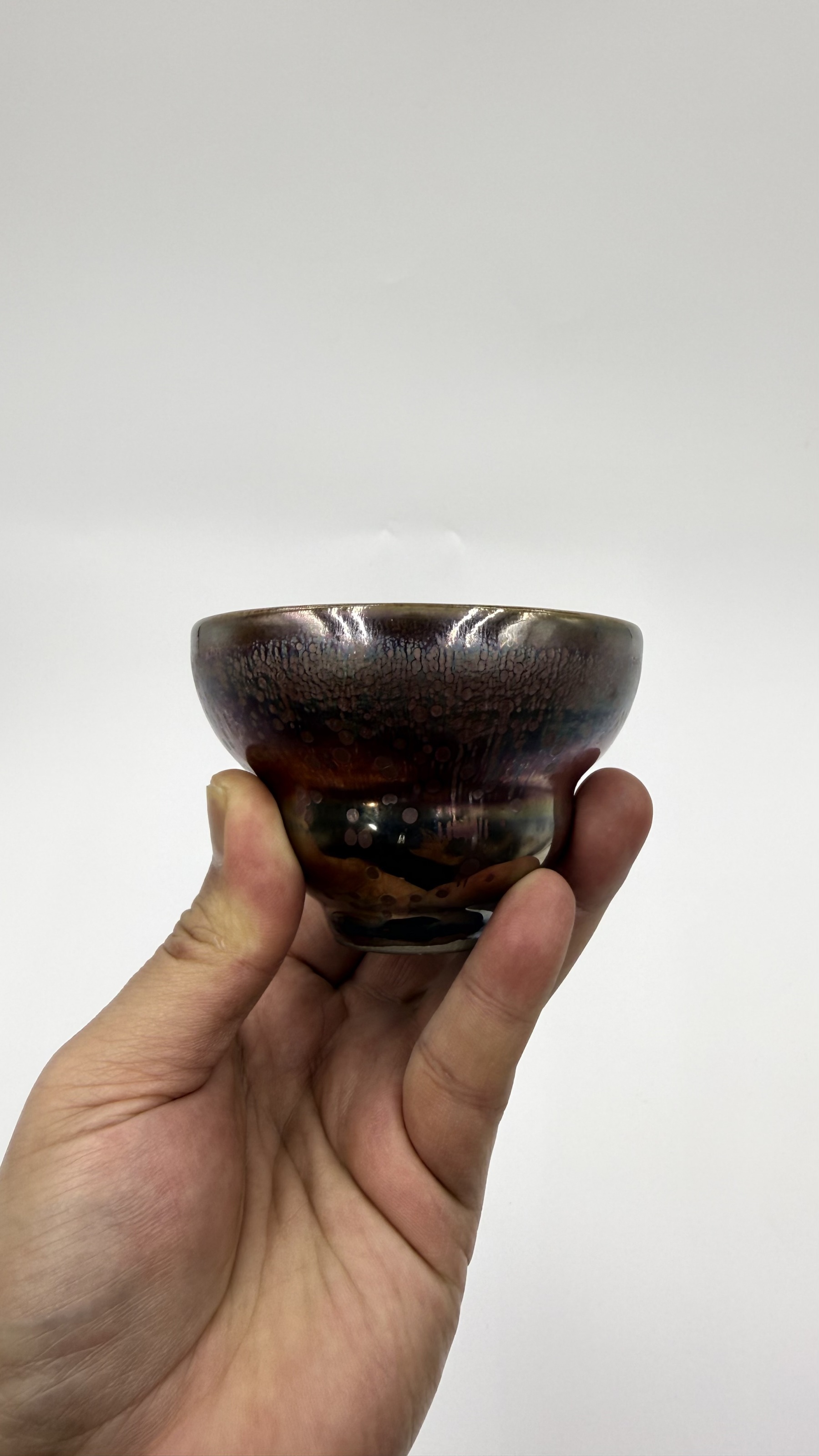 朱熹故里非物质文化遗产福建建阳建窑电烧人工彩金油滴盏