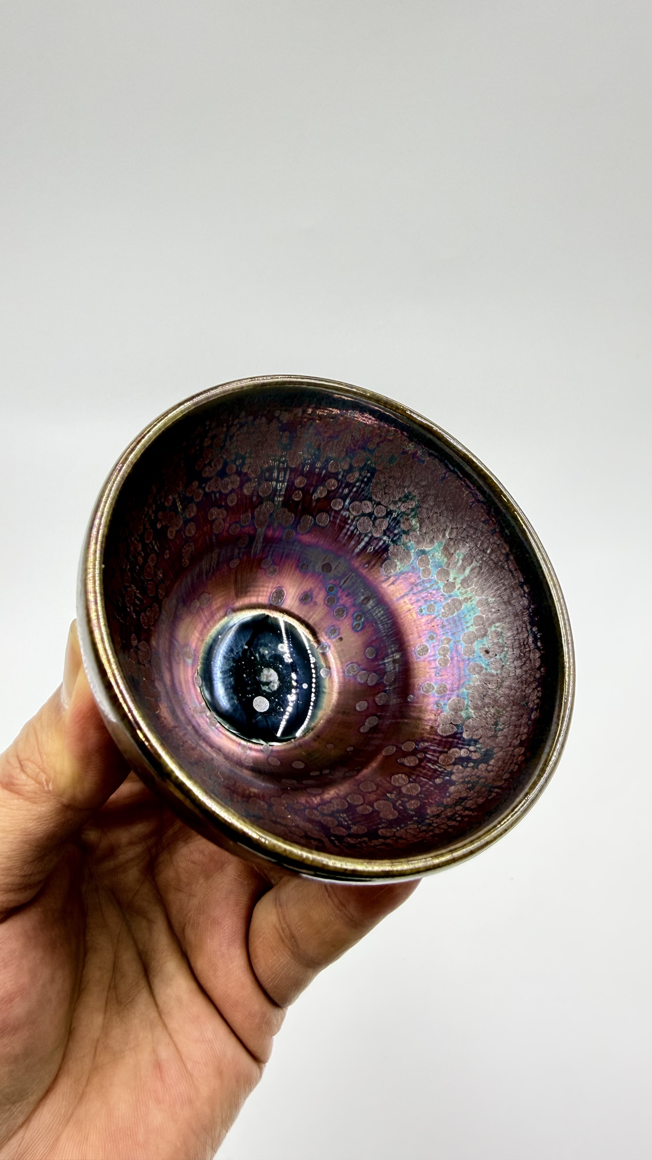 朱熹故里非物质文化遗产福建建阳建窑电烧人工彩金油滴盏