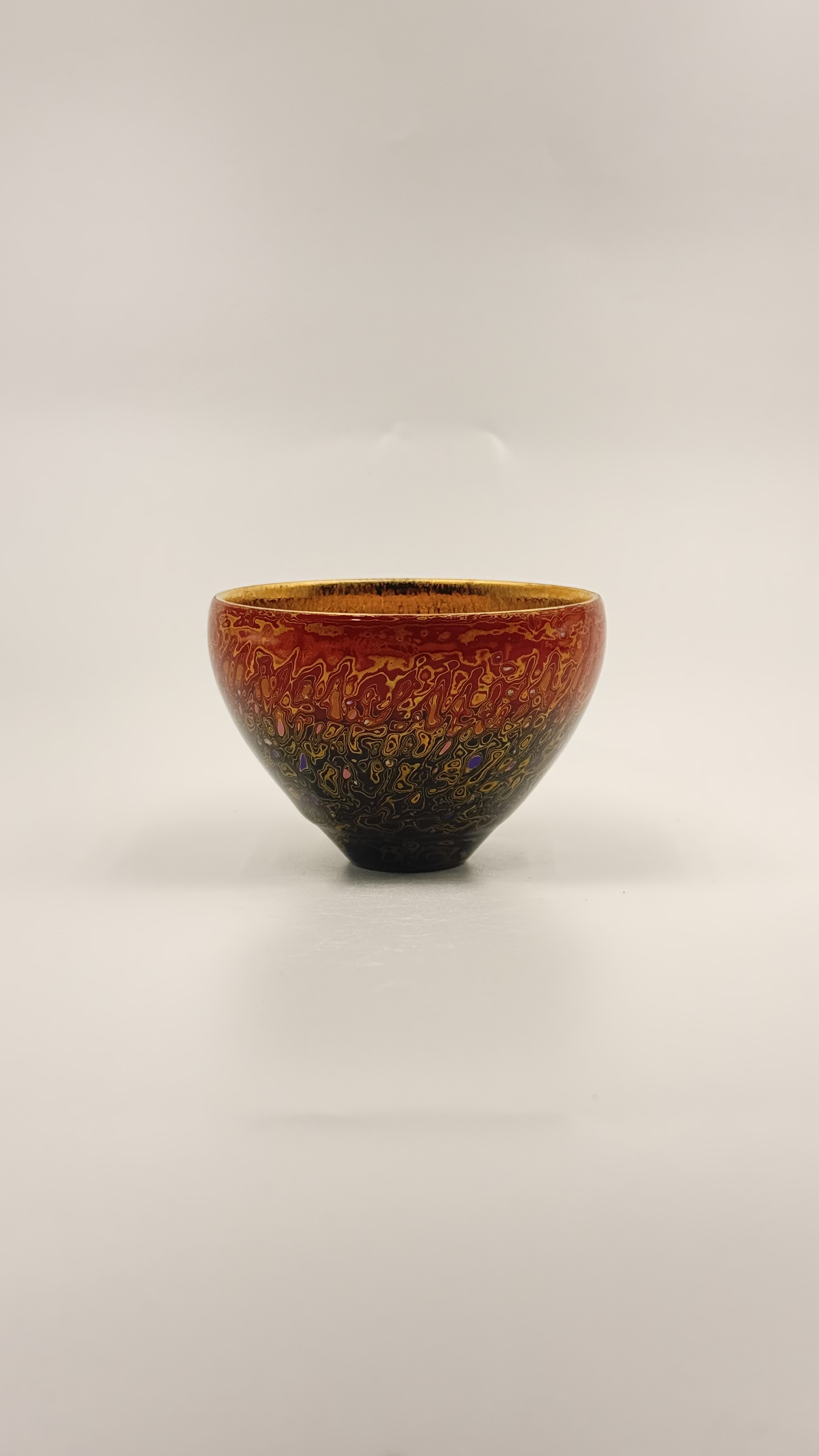 漆器花口黄金盏朱熹故里非物质文化遗产福建建阳建窑电烧人工