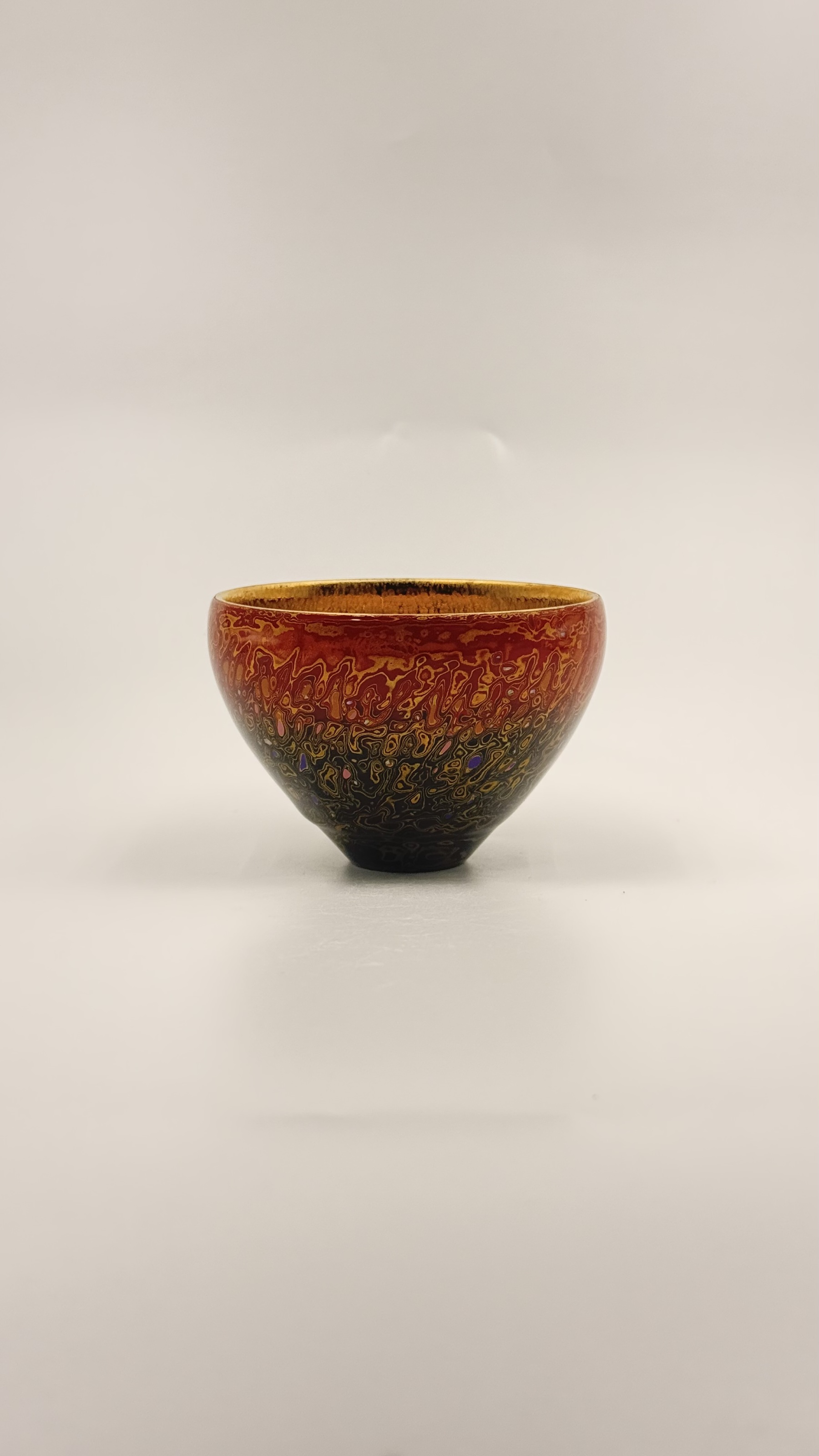 漆器花口黄金盏朱熹故里非物质文化遗产福建建阳建窑电烧人工