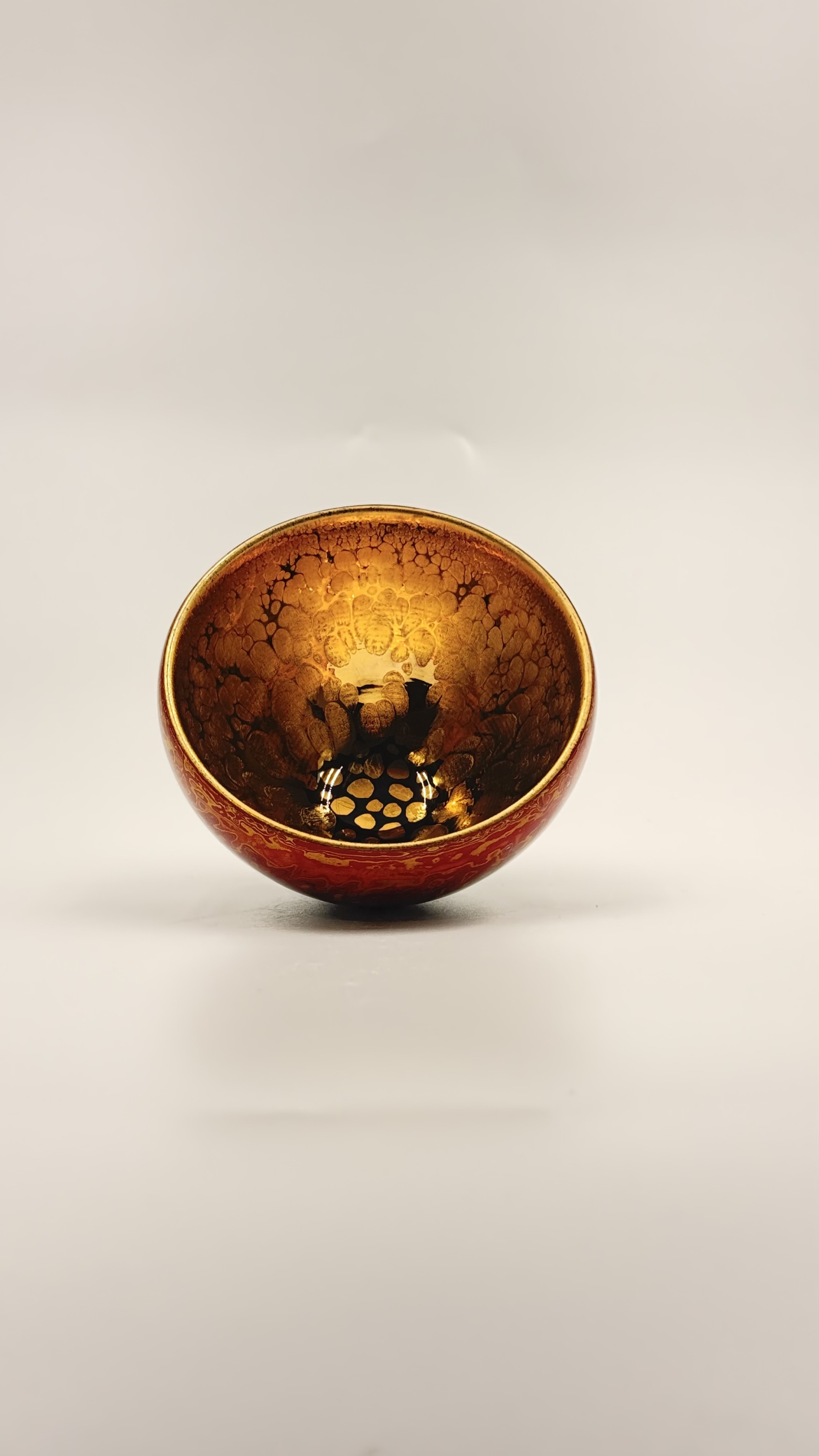 漆器花口黄金盏朱熹故里非物质文化遗产福建建阳建窑电烧人工