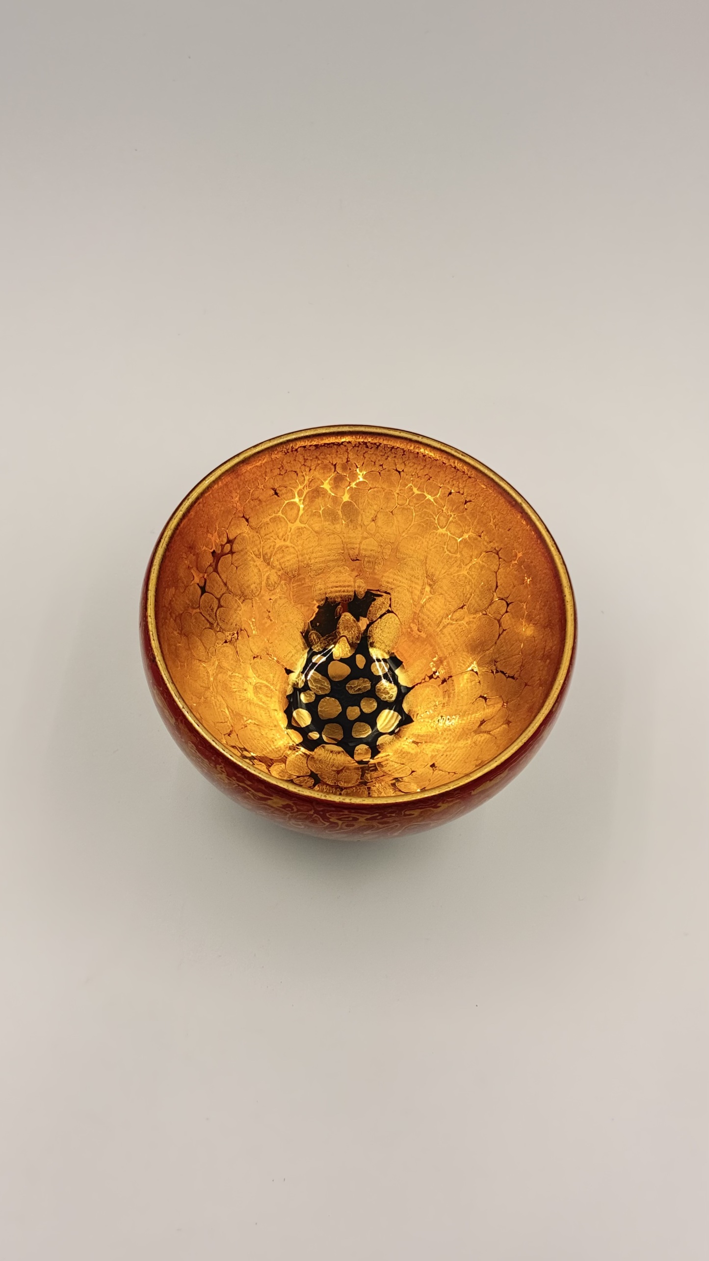 漆器花口黄金盏朱熹故里非物质文化遗产福建建阳建窑电烧人工