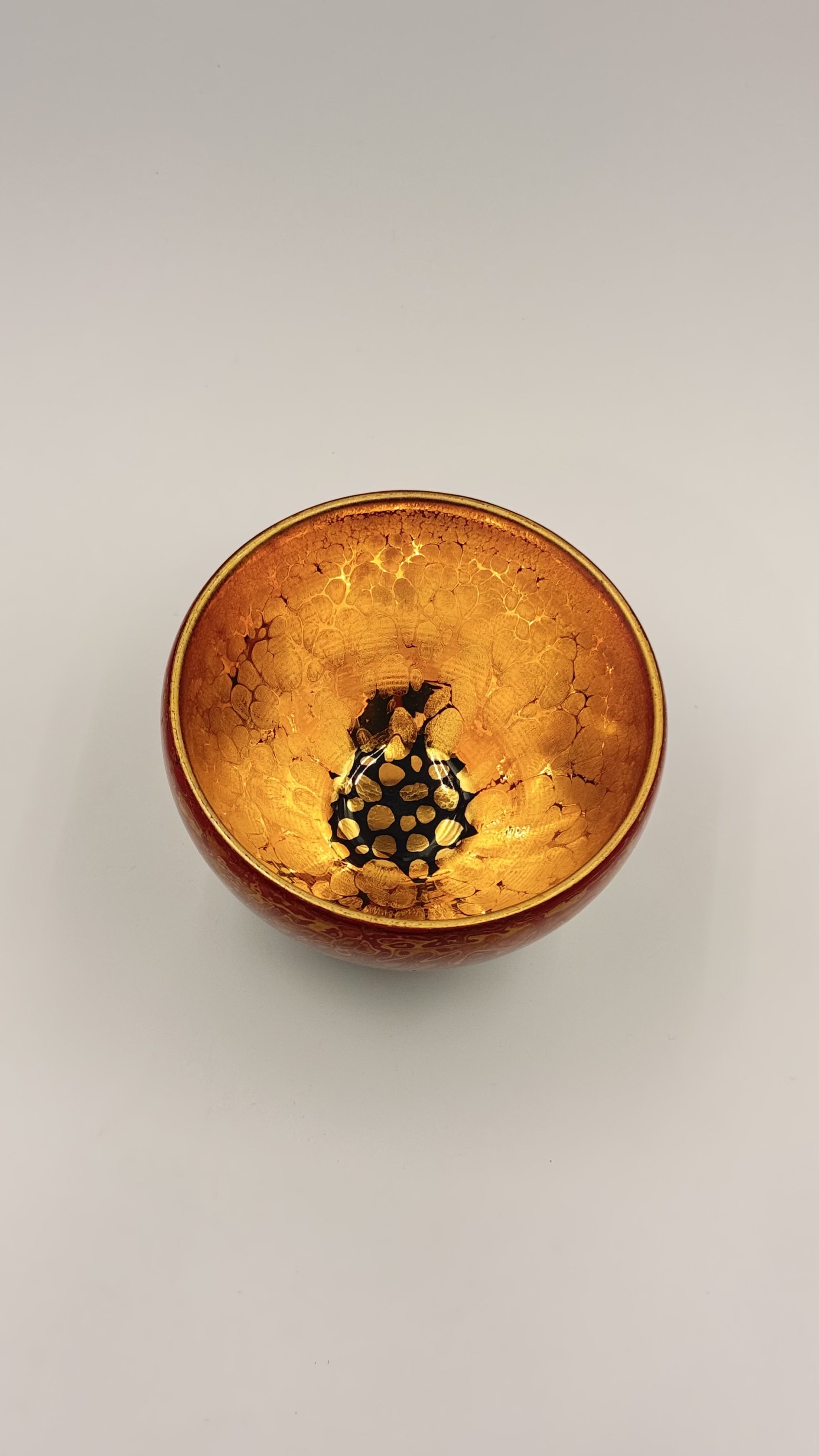 漆器花口黄金盏朱熹故里非物质文化遗产福建建阳建窑电烧人工