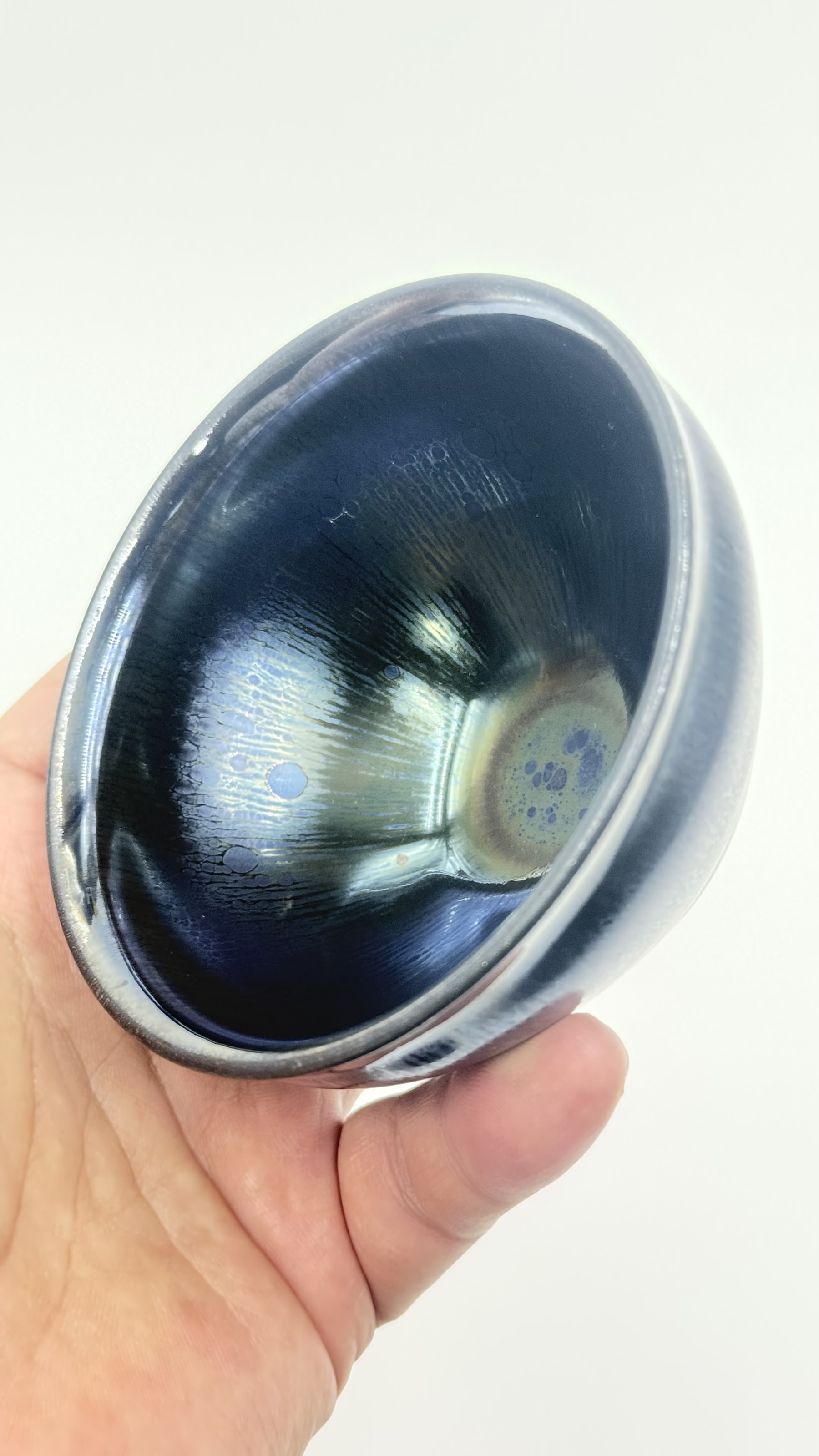 天青曜变金油滴建盏国家高级工艺美术大师【李木贵】手制非物质文化遗产福建建阳建窑柴烧