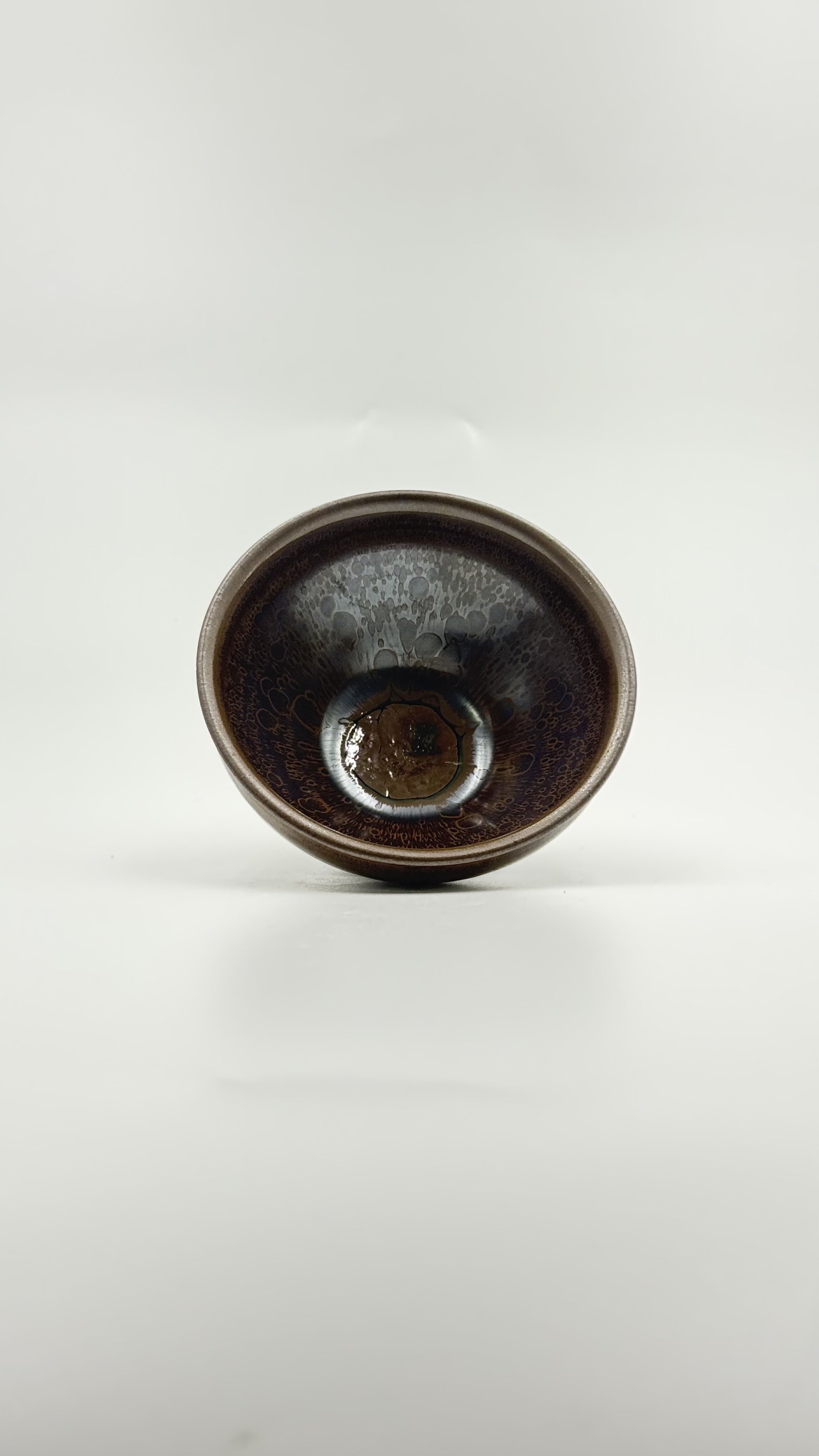 柿红彩金油滴盏国家高级工艺美术大师【李木贵】手制非物质文化遗产福建建阳建窑柴烧