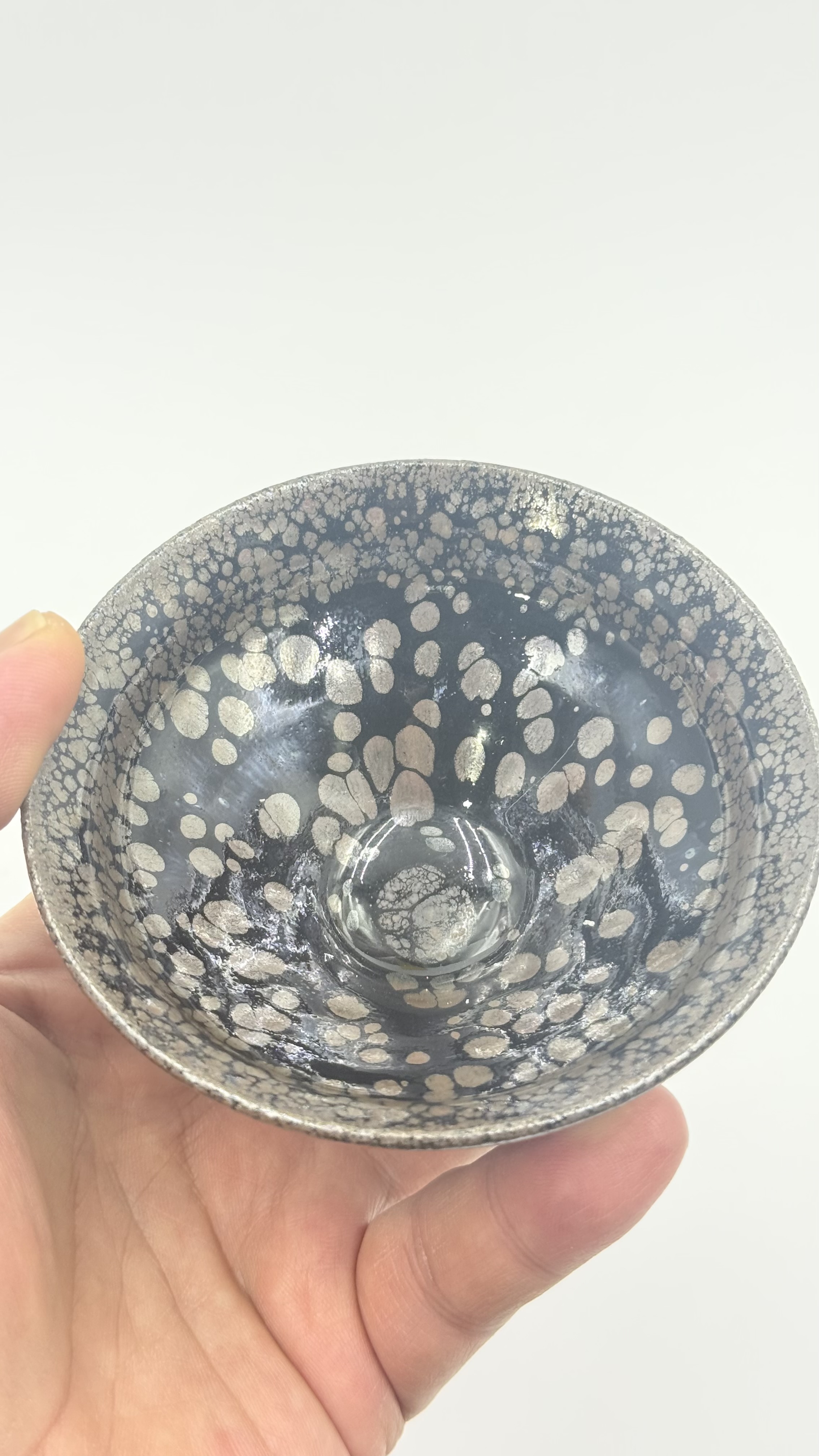 天目黑底金油滴盏国家高级工艺美术大师【李木贵】手制非物质文化遗产福建建阳建窑柴烧