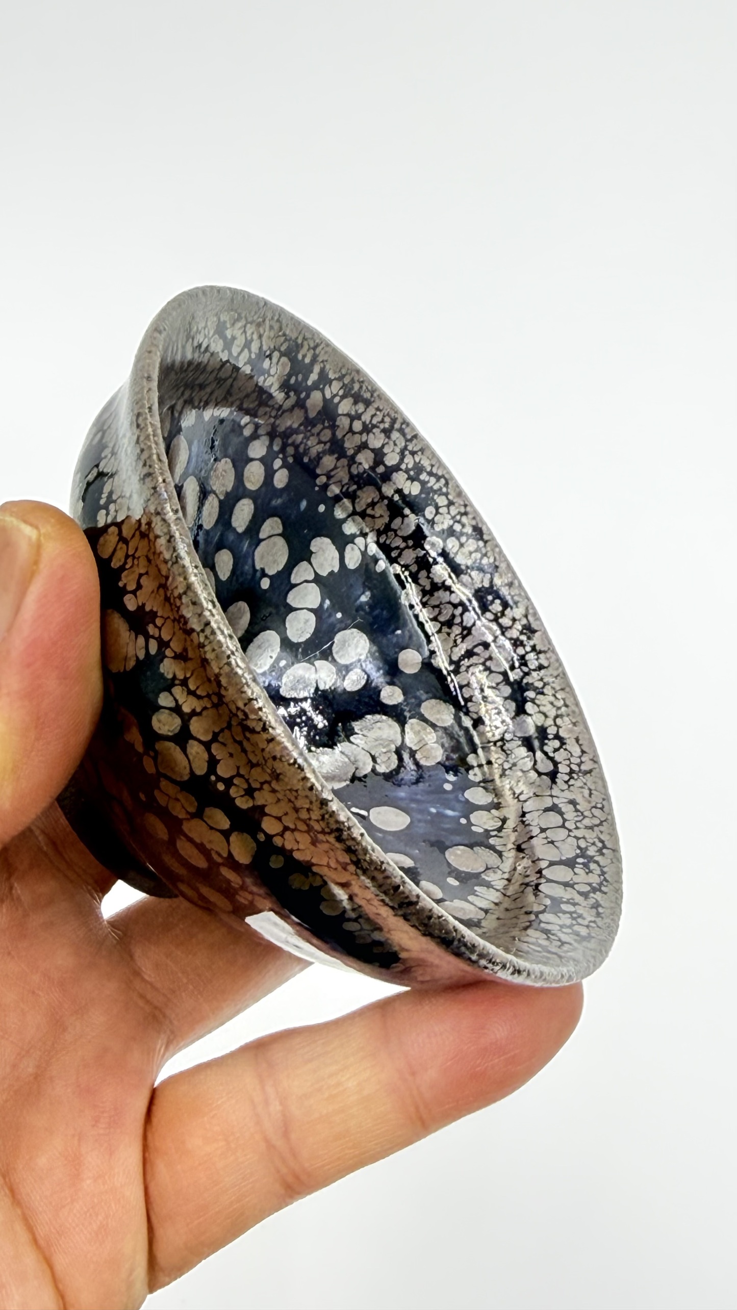 天目黑底金油滴盏国家高级工艺美术大师【李木贵】手制非物质文化遗产福建建阳建窑柴烧