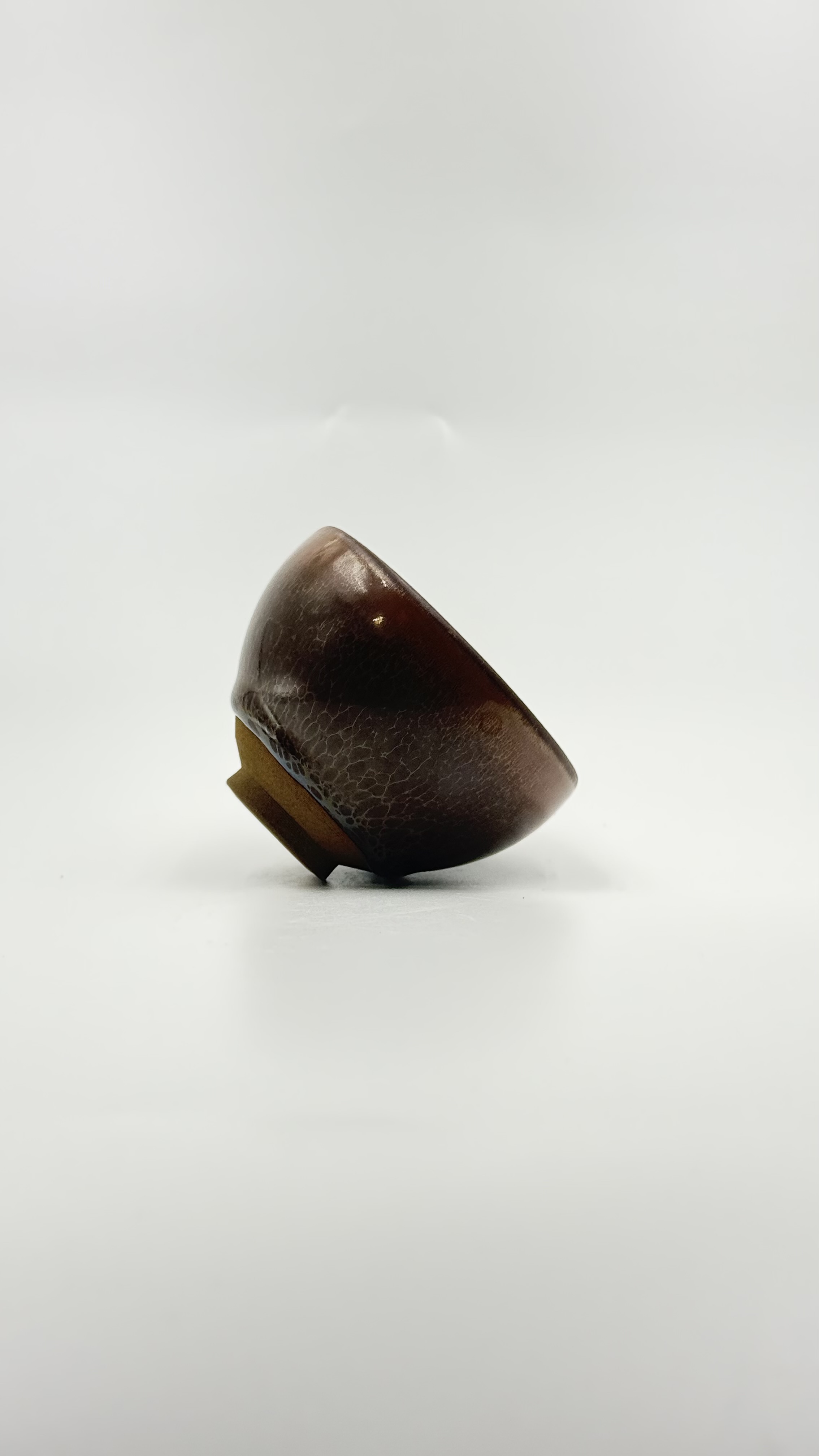 柿红麒麟纹盏国家高级工艺美术大师【李木贵】手制非物质文化遗产福建建阳建窑柴烧