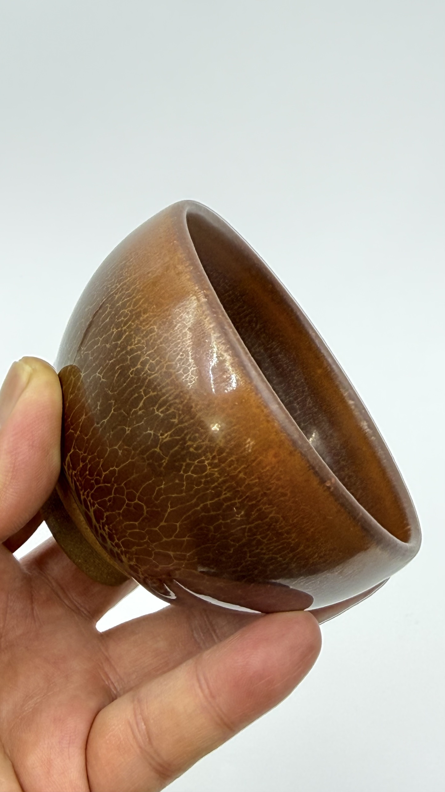 柿红麒麟纹盏国家高级工艺美术大师【李木贵】手制非物质文化遗产福建建阳建窑柴烧