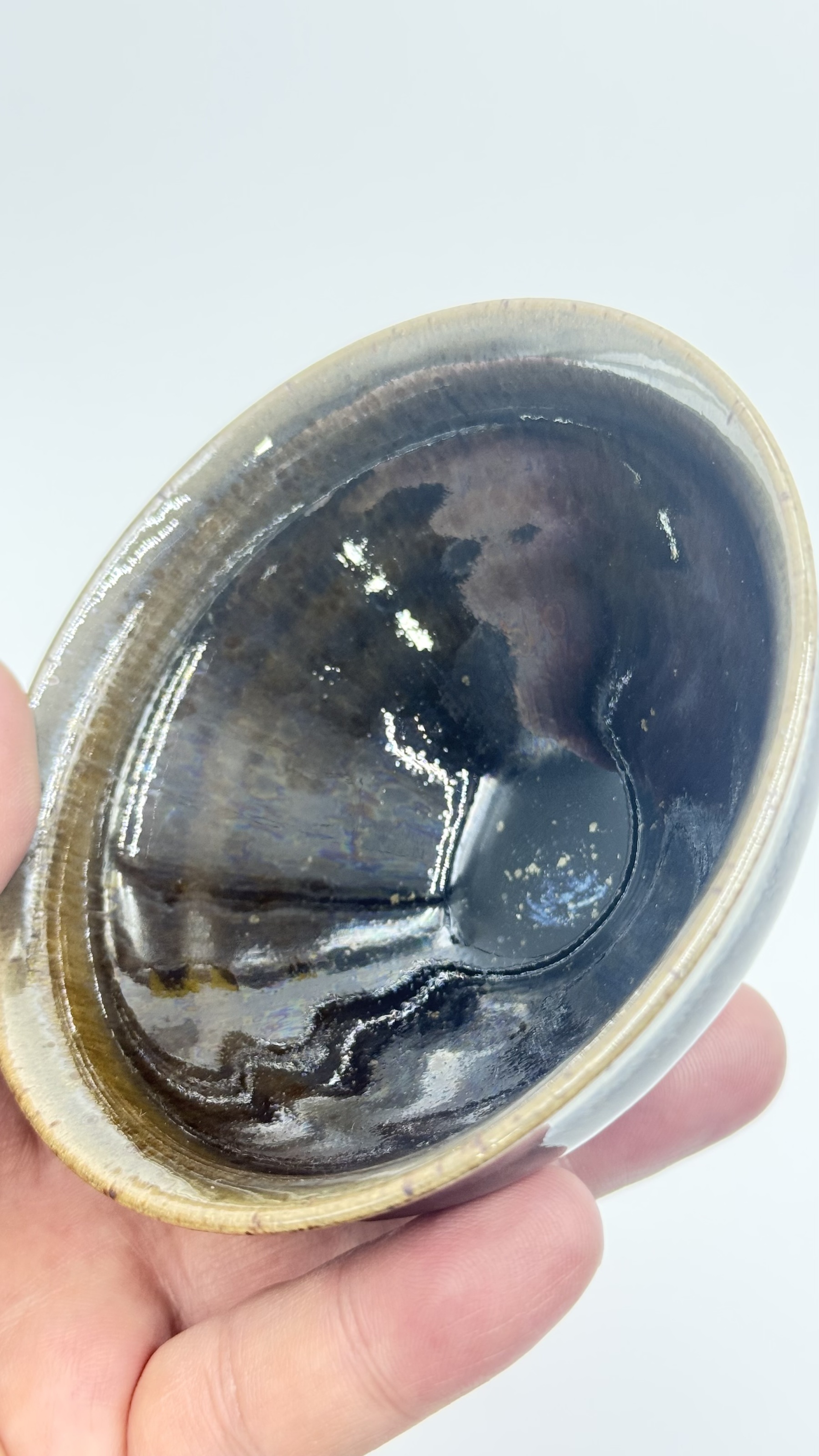 收藏级【谷雨虹影】曜变茶抹釉盏国家高级工艺美术大师【李木贵】手制柴烧