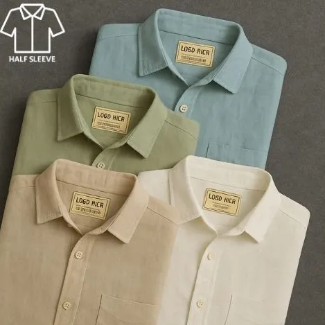 Men's Half Sleeves Cotton Linen Shirt (Pack Of 4)