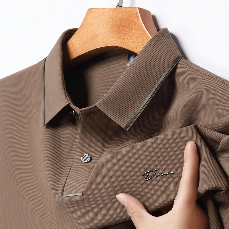 2024 Summer Ice Silk Seamless Breathable Polo Shirt