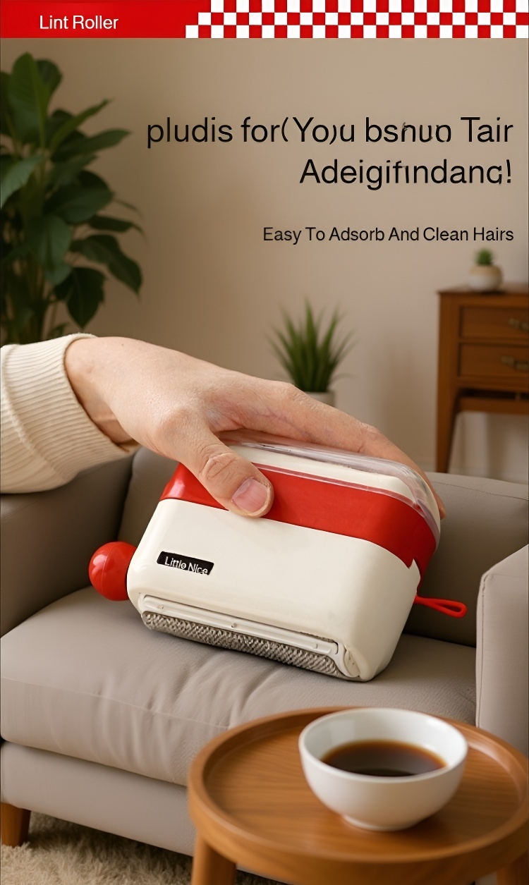 Pet hair remover sticker in action