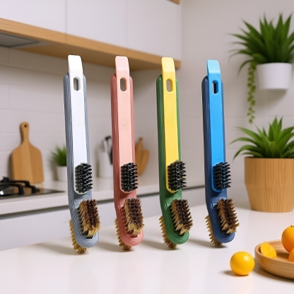 Kitchen Cooktop Cleaning Brush with Spatula – Household Degreasing Tool