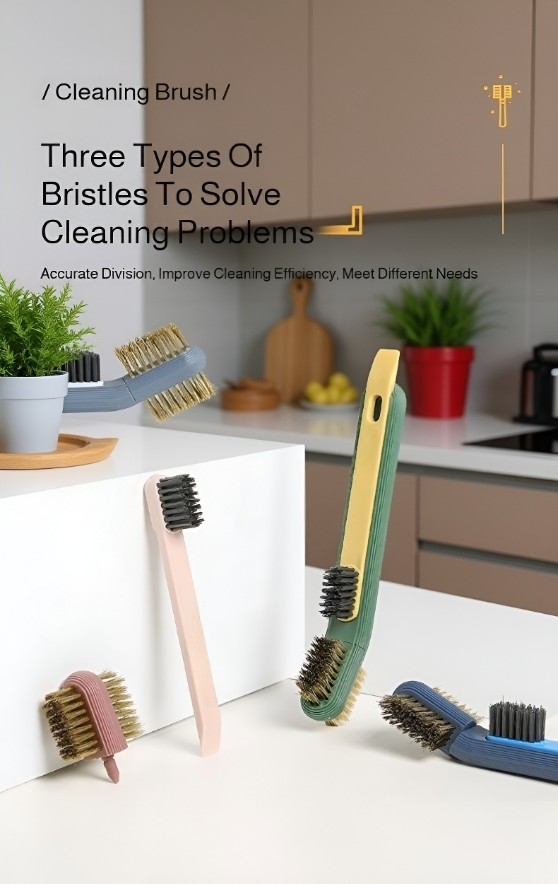 Household degreasing brush and spatula for spotless kitchen