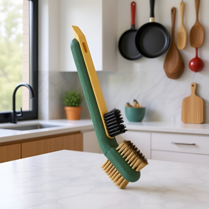 Kitchen Cooktop Cleaning Brush with Spatula – Household Degreasing Tool