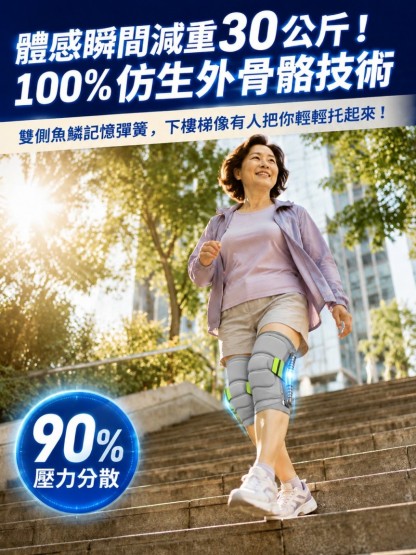 膝蓋痛別急著挨刀！【不勒不卡】仿生外骨骼護膝｜下樓梯不痛、走整天絕對不下滑