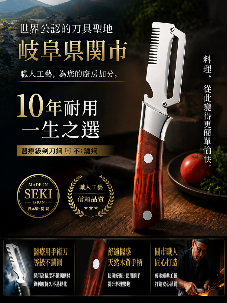 SL-【醫療級不鏽鋼】超鋒利多效削皮切絲器