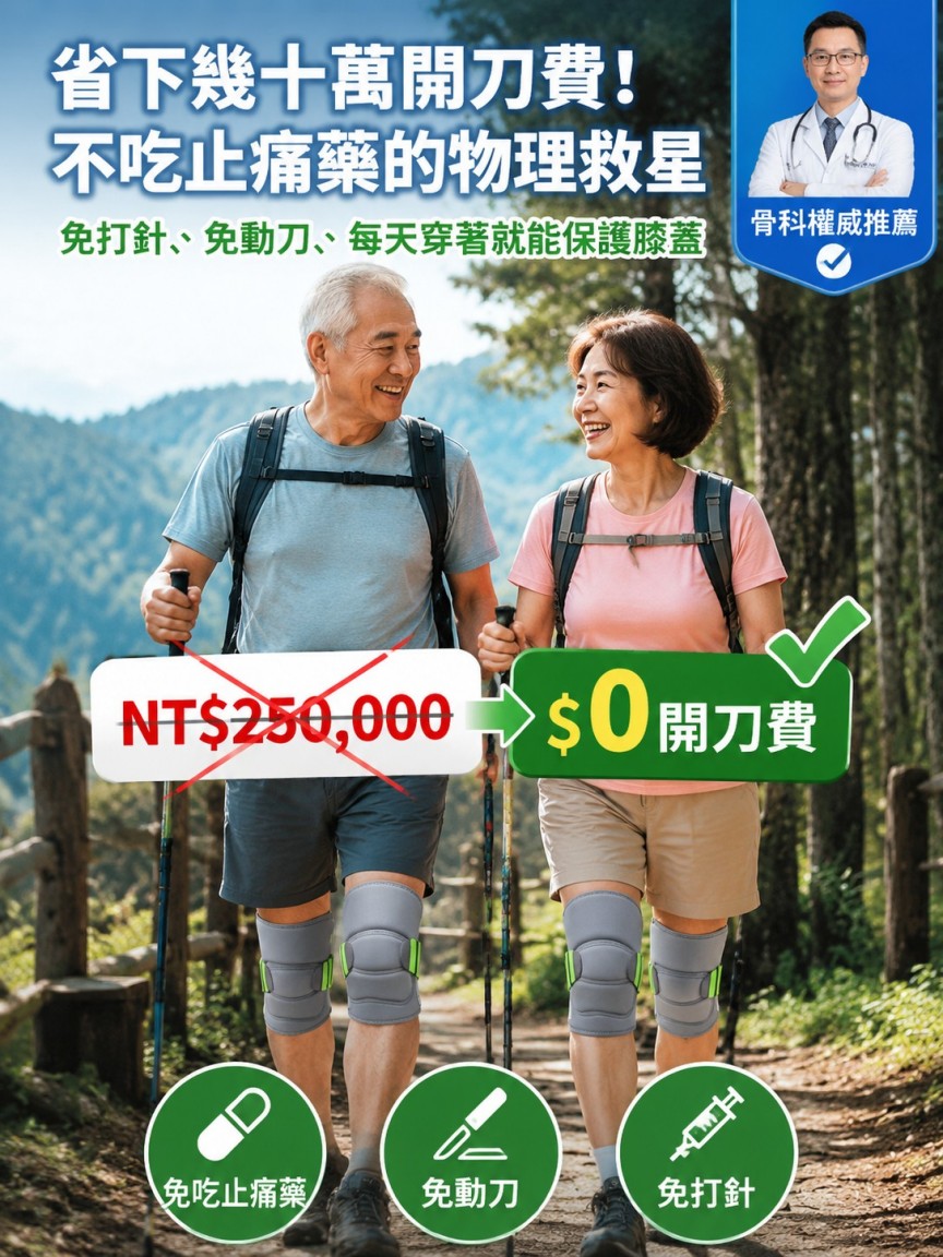 膝蓋痛別急著挨刀！【不勒不卡】仿生外骨骼護膝｜下樓梯不痛、走整天絕對不下滑