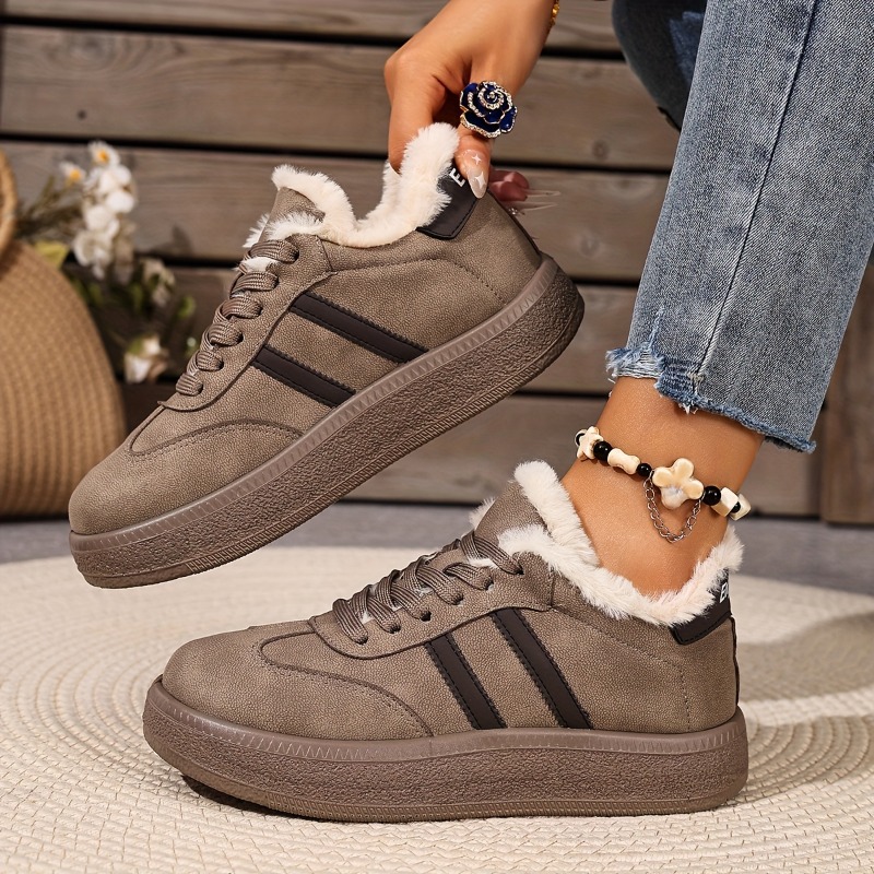 Women'S Winter Boots - Thick Warm Lace-Up Ankle Boots