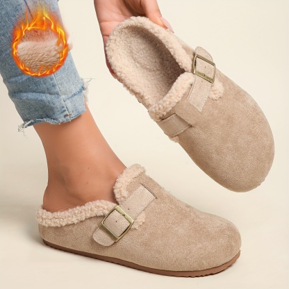 Women's Plush Warm Slip-On Mules