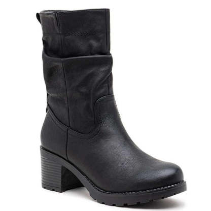 Women's Mid Calf Cuban Heel Zip Boots