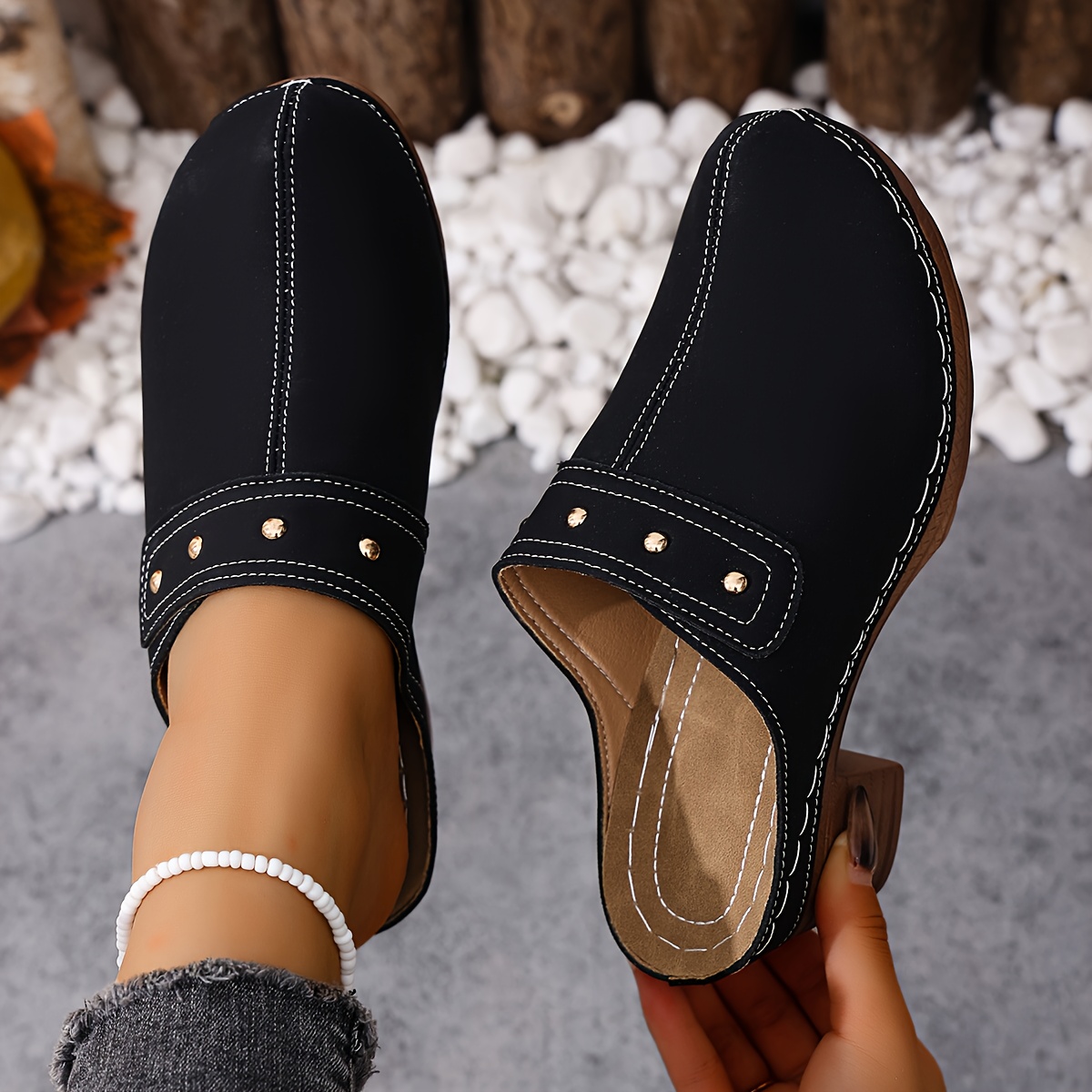 Women's Summer Travel Essentials High Heel Slippers