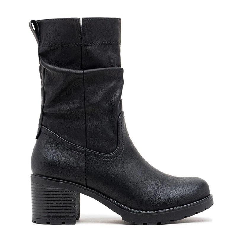 Women's Mid Calf Cuban Heel Zip Boots