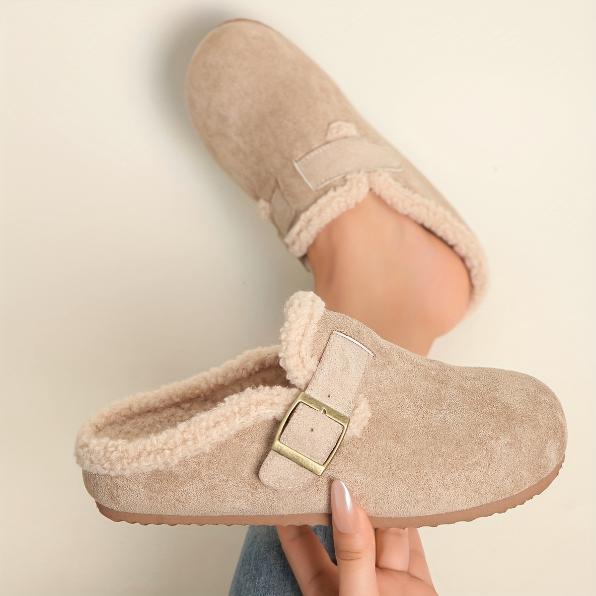 Women's Plush Warm Slip-On Mules