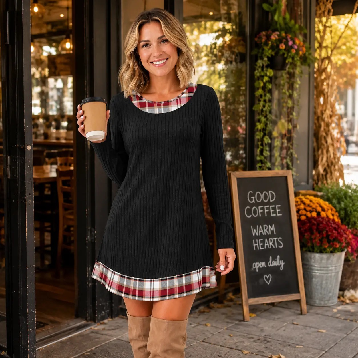 Women's Long Sleeve Sweater Dress