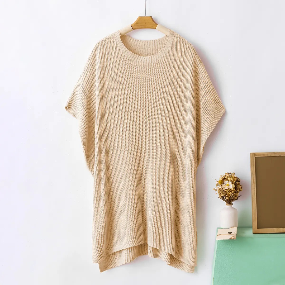 Women's Casual Oversized Solid Knit Pullover