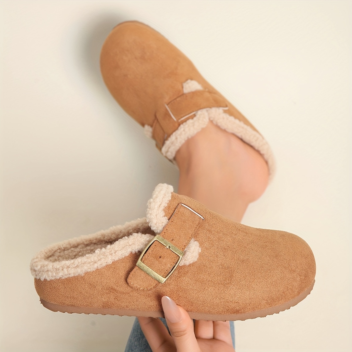 Women's Plush Warm Slip-On Mules