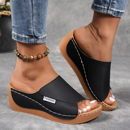 Women's Solid Color Wedge Sandals