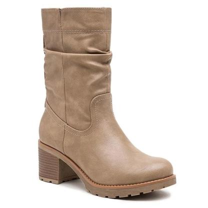 Women's Mid Calf Cuban Heel Zip Boots
