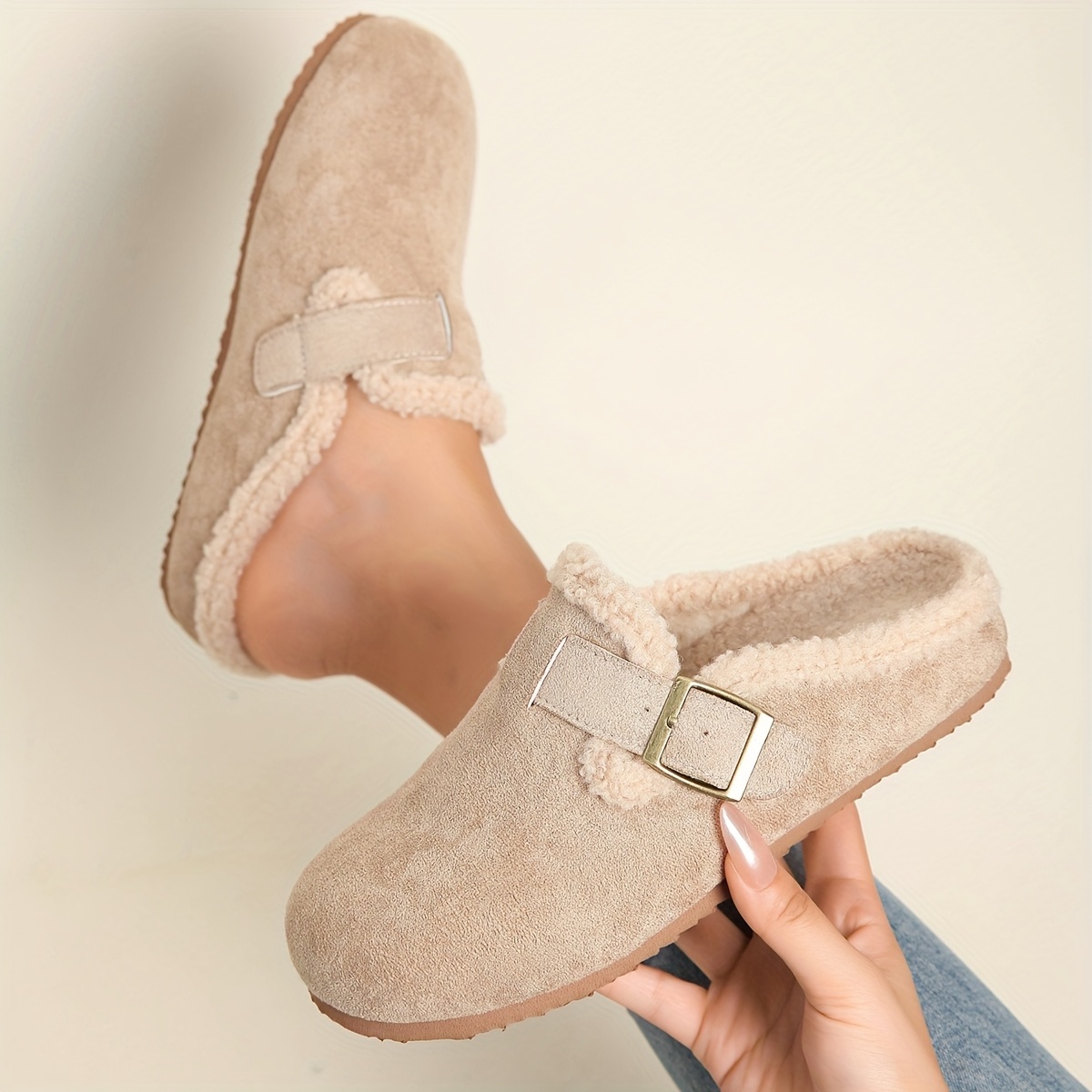 Women's Plush Warm Slip-On Mules