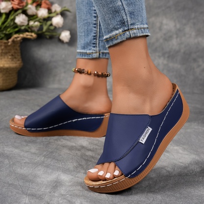 Women's Solid Color Wedge Sandals