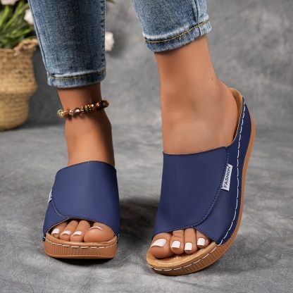 Women's Solid Color Wedge Sandals